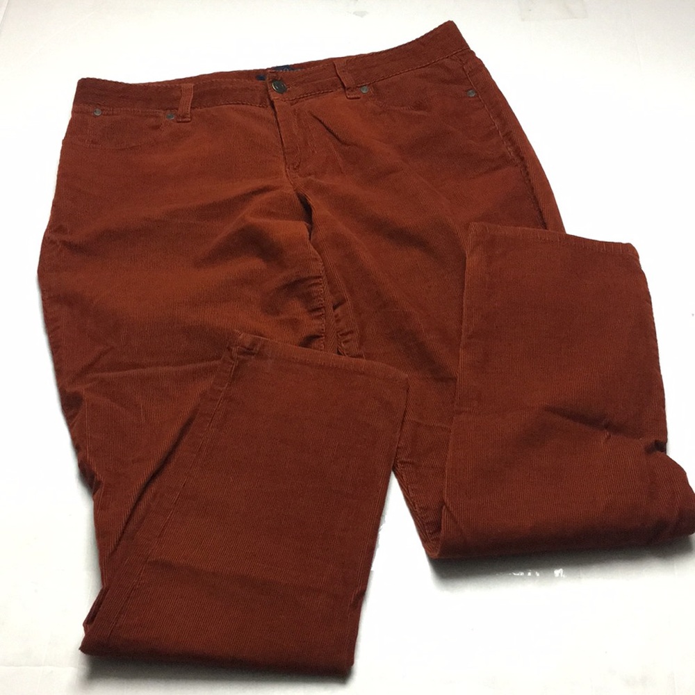 Talbots corduroy rust red skinny pants size 10
